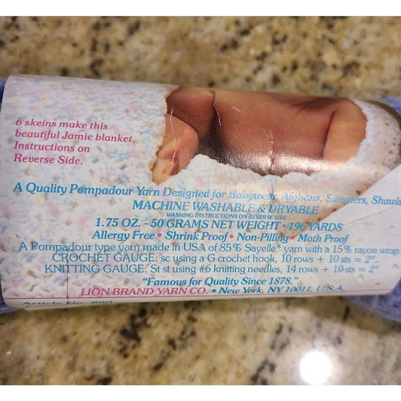 Lion Brand Yarns 1 Skein Jamie America’s Favorite Baby Yarn 255 Orchid Purple - Picture 3 of 6